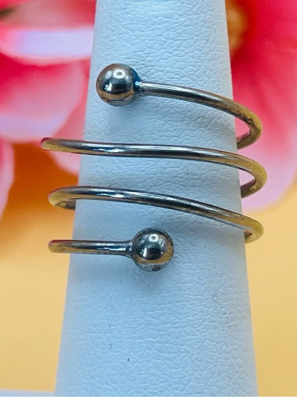 Spiral Open-Stack Ring in Silver size 6